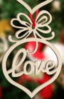 Wood Ornaments Love