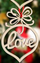 Wood Ornaments Love